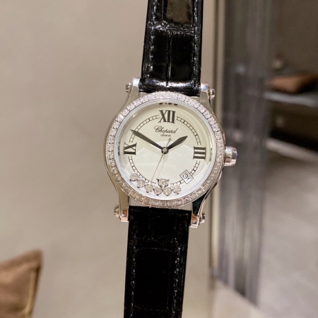 萧邦快乐钻HAPPY DIAMONDS系列女士腕表 瑞士石英机芯 小号30mm/...