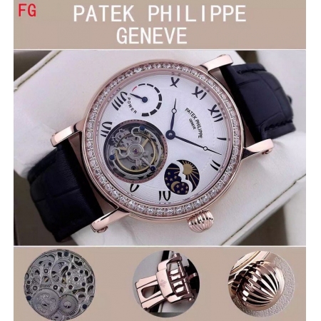 百达翡丽（Patek Philippe）18K玫瑰金星辰陀飞轮机械男士手表